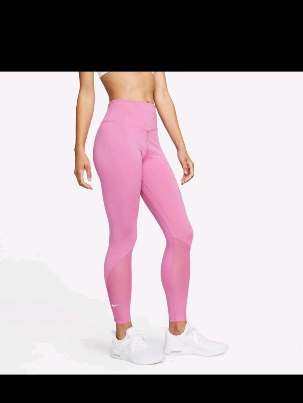Nike One Pink High-Waist Mesh-Panel Leggings